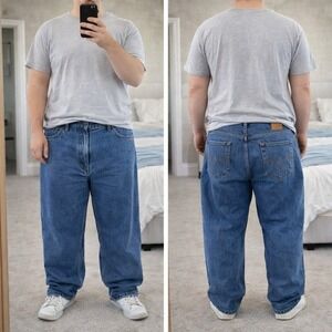 NWT Wrangler Authentics Jeans Mens 44x29 Blue Straight Fit Stretch Casual Pants